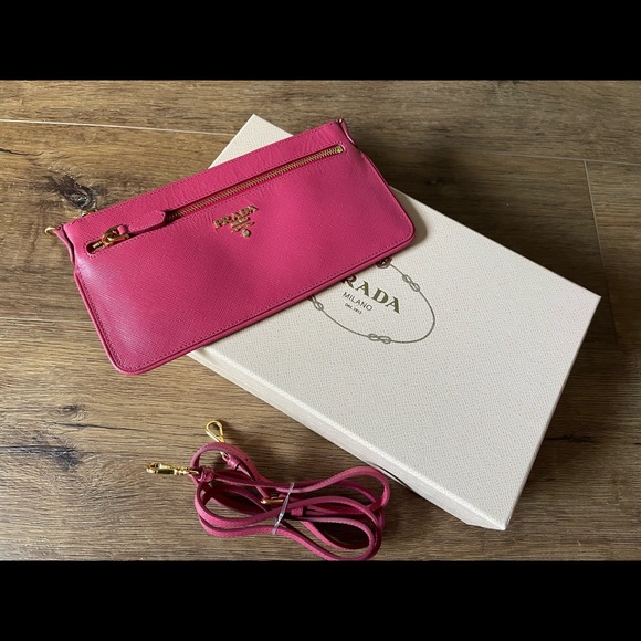 PRADA-AUTHENTIC (NWT) Fuchsia Leather Crossbody Handbag - Picture 7 of 13